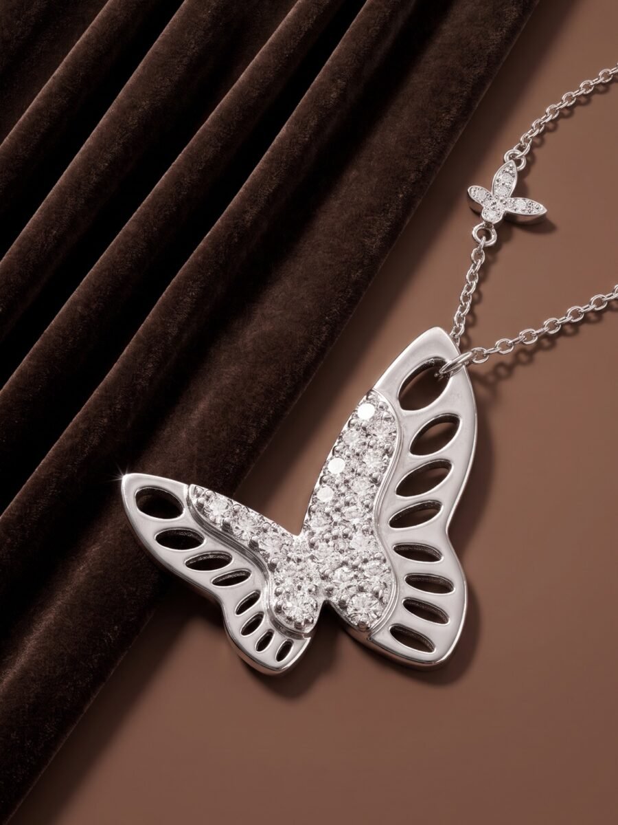 925 Silver Petite Butterfly Pendant Set