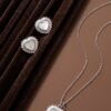 925 Silver Mother of Pearl Heart Pendant Set
