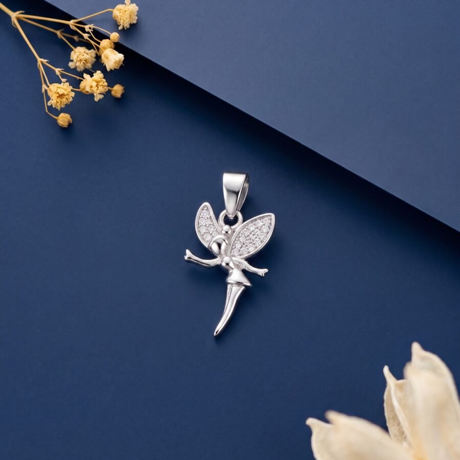 925 Silver Fairy CZ Pendant Set