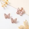 925 Silver Rose Butterfly Pendant Set