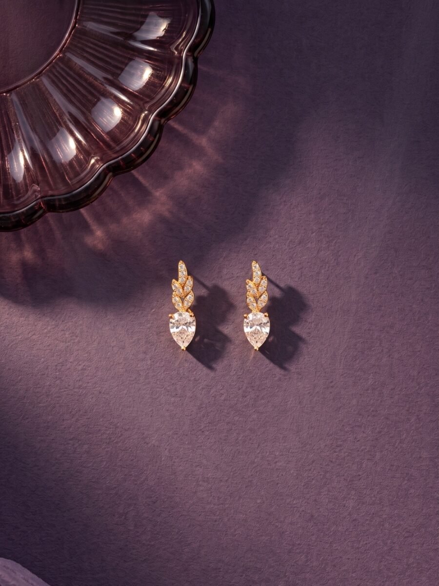 925 Silver Leaf Wing CZ Necklace Set