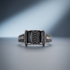 925 Silver Textured Square Signet Ring