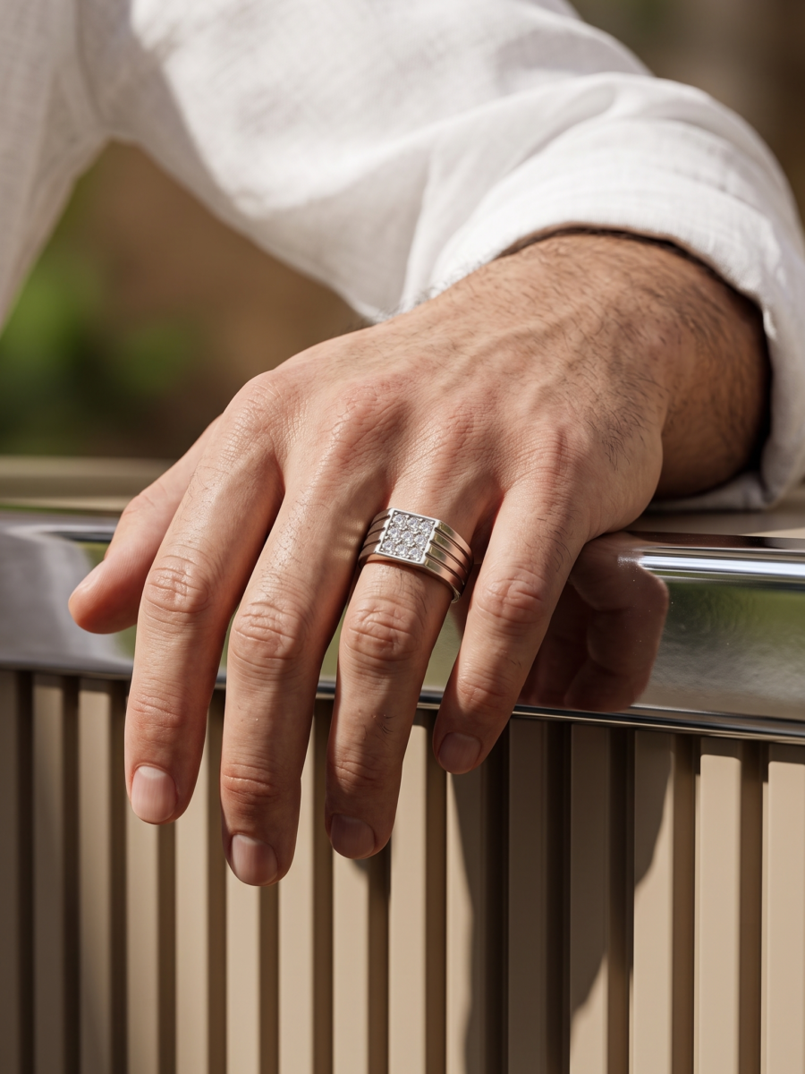925 Silver Full Pavé Statement Ring