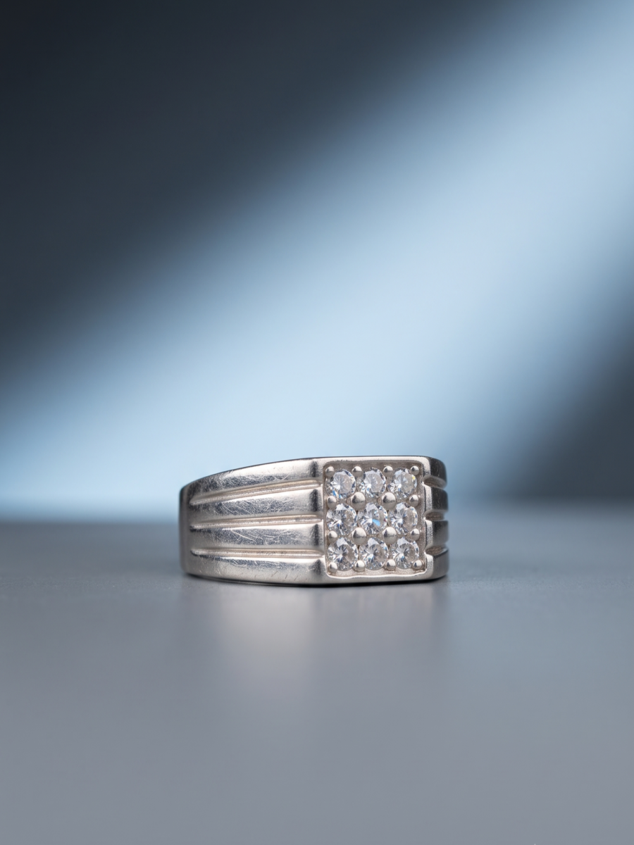 925 Silver Full Pavé Statement Ring