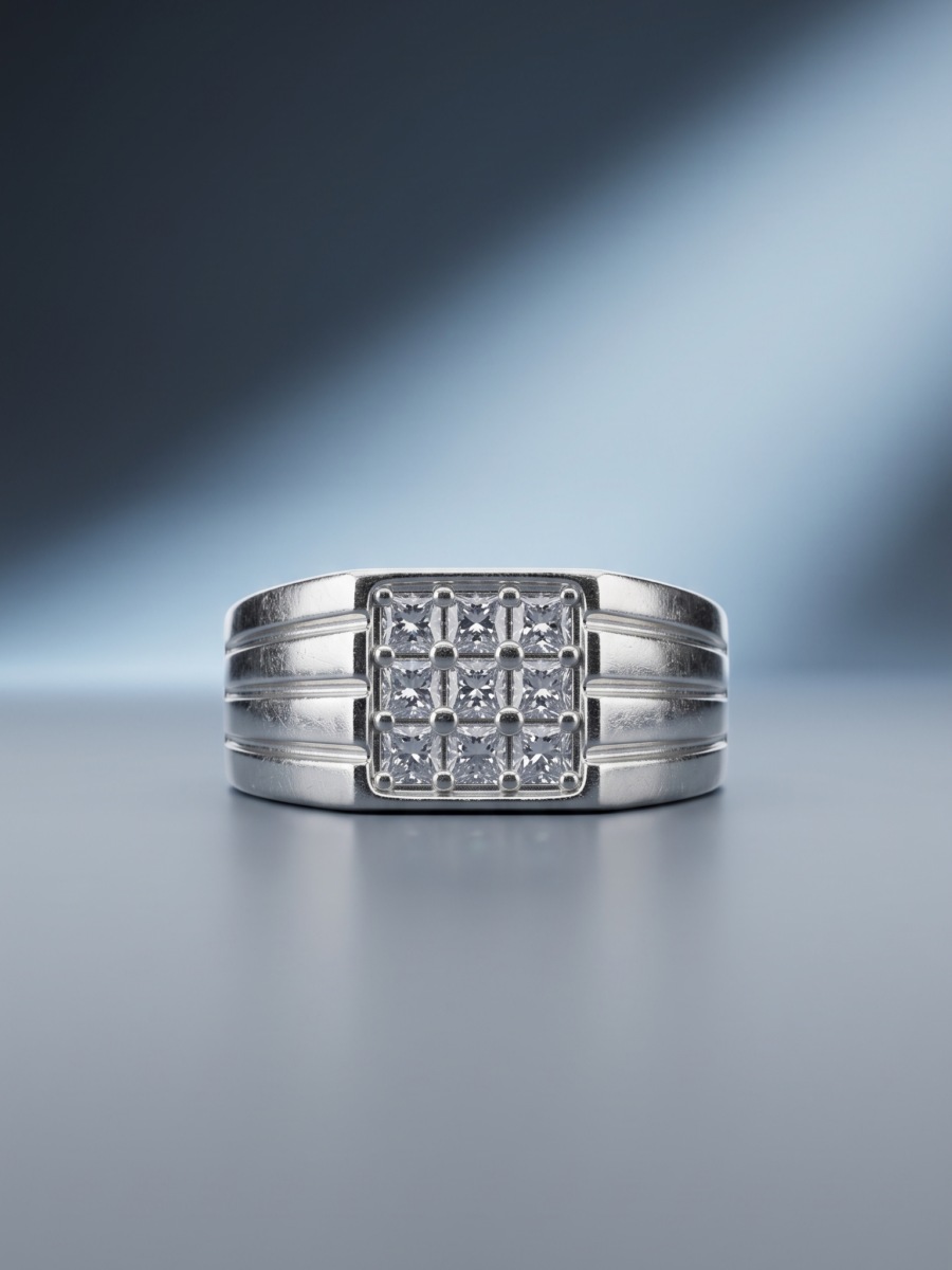 925 Silver Full Pavé Statement Ring