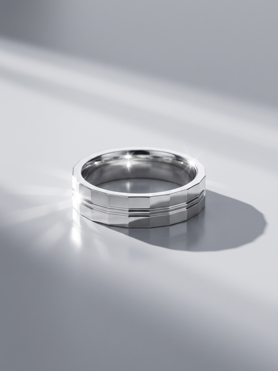 925 Silver Brushed Flat Wide Band Ring