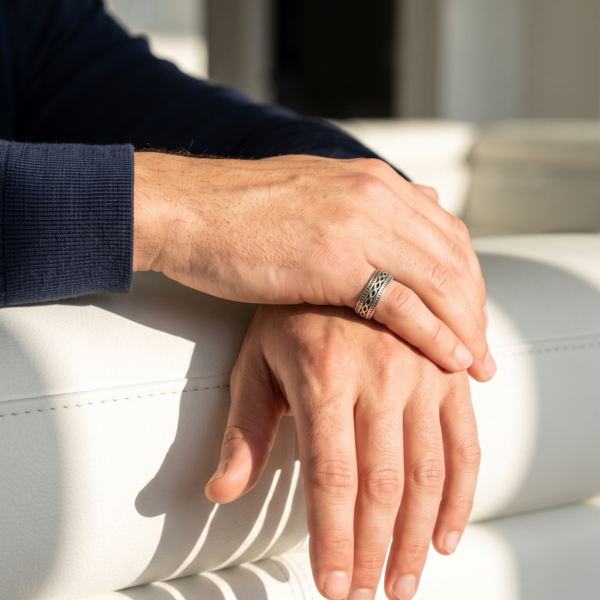 925 Silver Woven Rope Band Ring