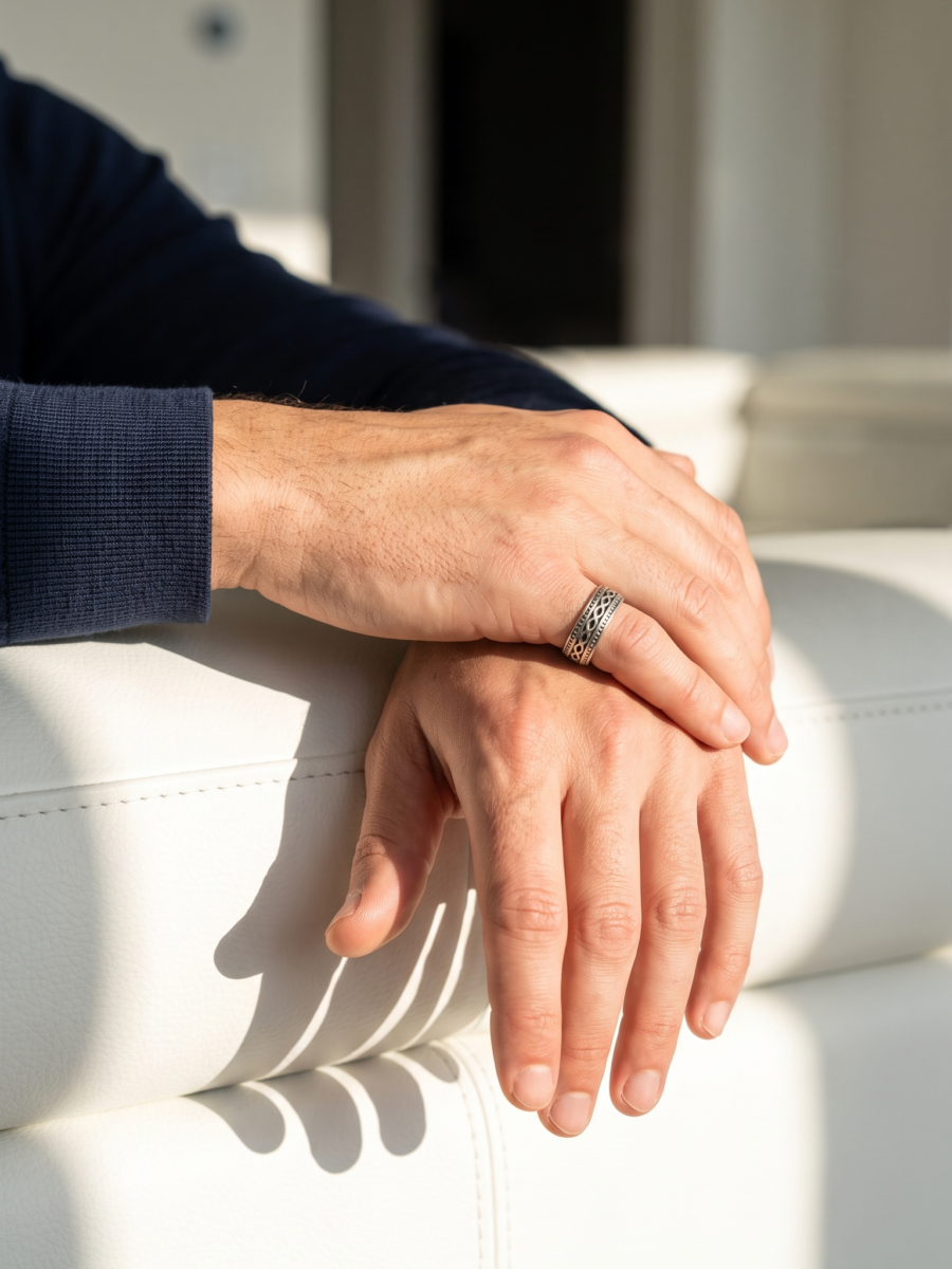 925 Silver Woven Rope Band Ring
