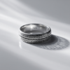 925 Silver Oxidised Chain Link Band Ring