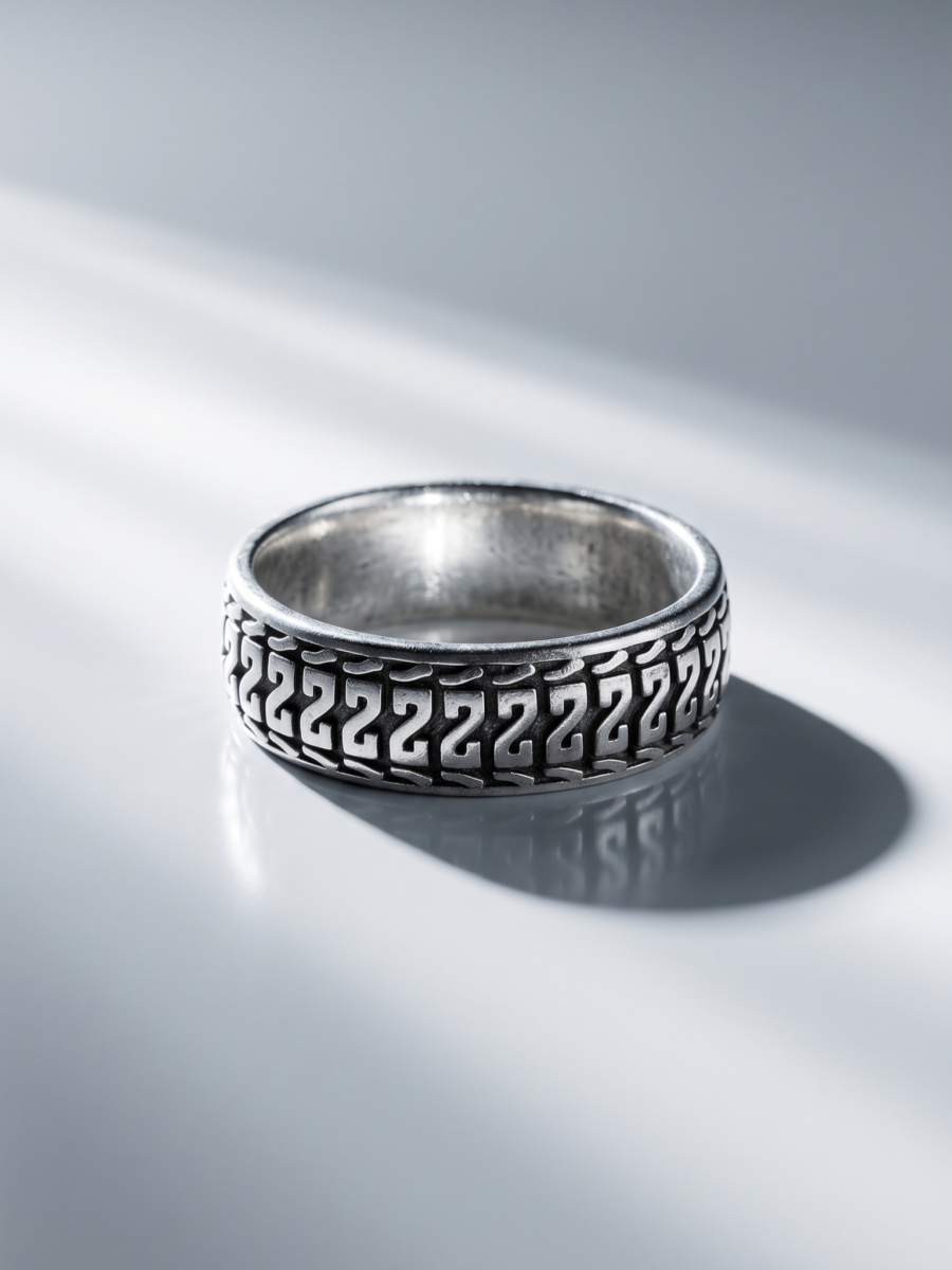 925 Silver Wave Link Band Ring