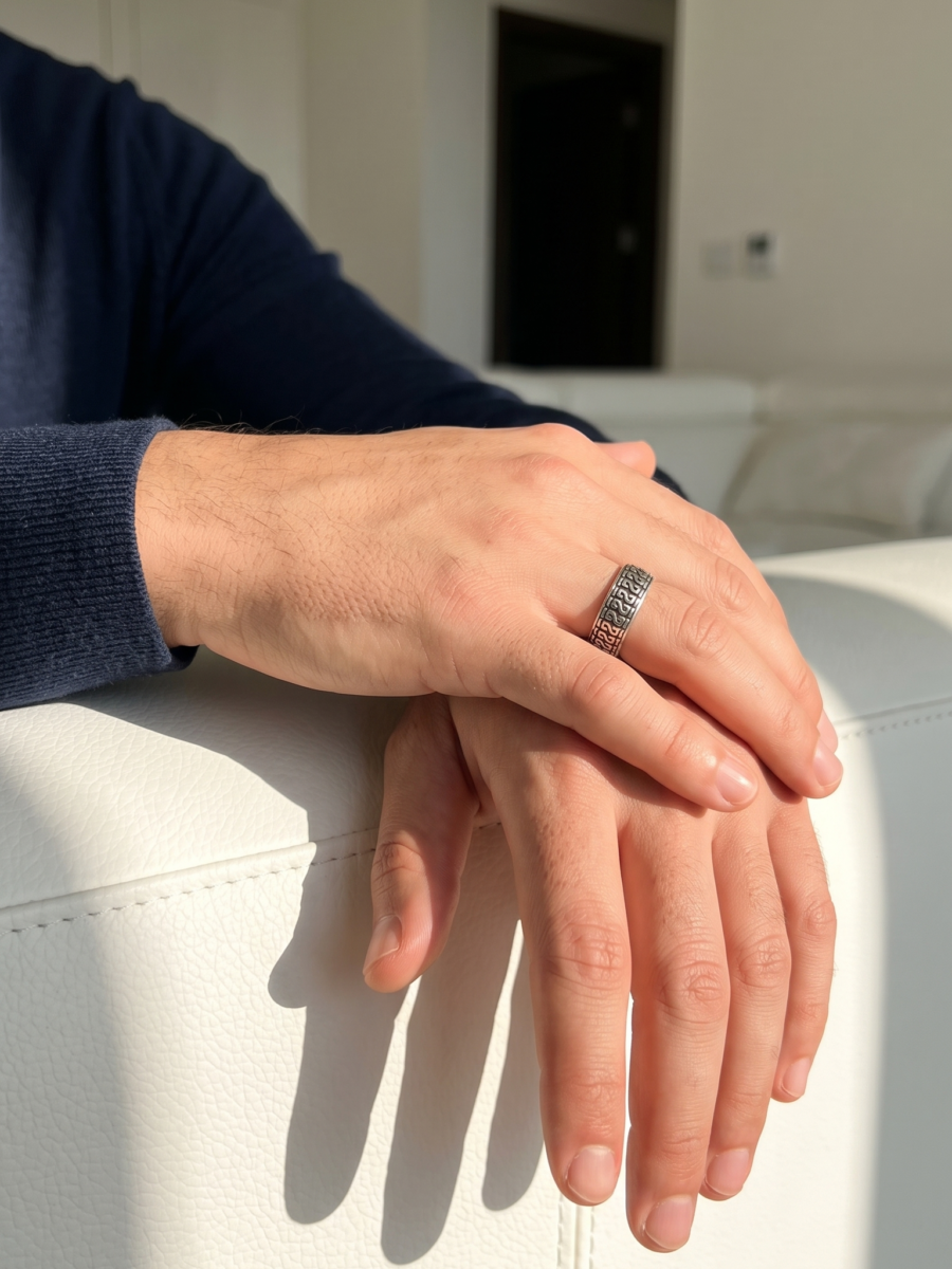 925 Silver Wave Link Band Ring