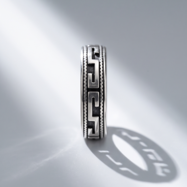 925 Silver Greek Key Band Ring