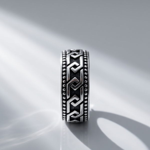 925 Silver Onyx Beaded Eternity Band Ring