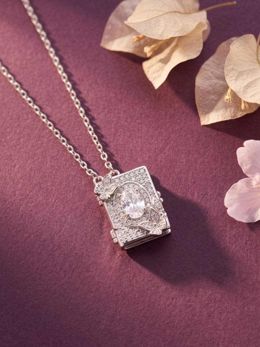 925 Silver Locket Pendant Necklace