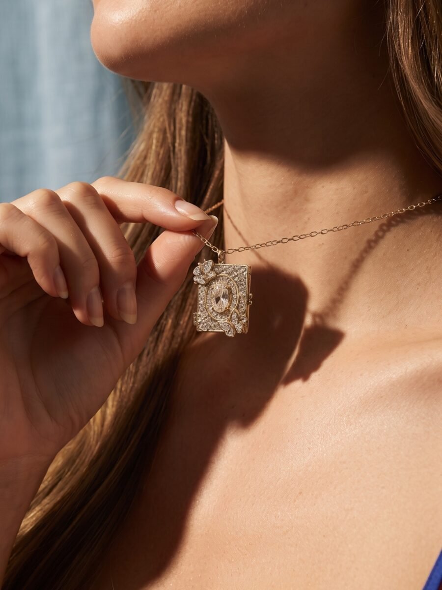 925 Silver Locket Pendant Necklace