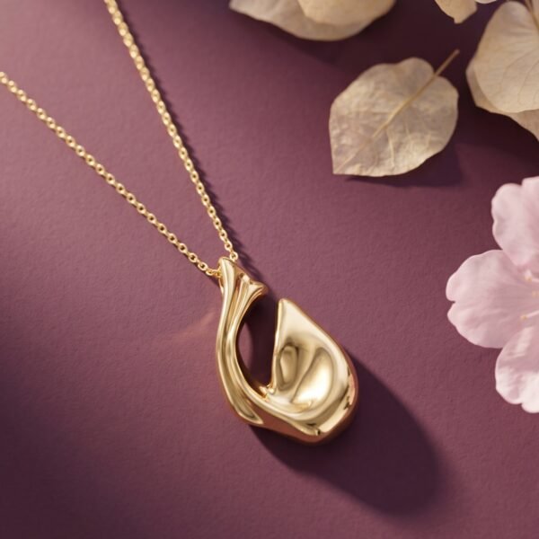 925 Silver Sculptural Drop Pendant Necklace
