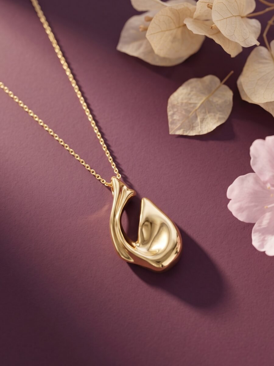 925 Silver Sculptural Drop Pendant Necklace