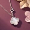 925 Silver Mother of Pearl Clover Necklace