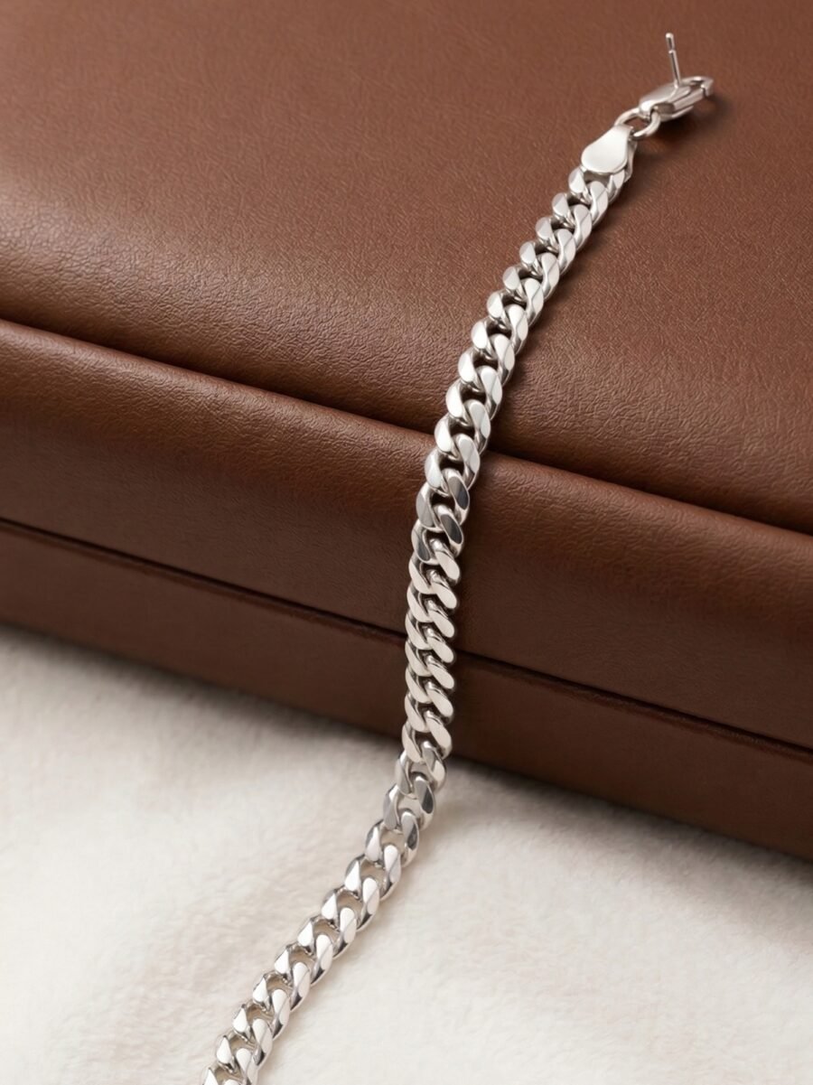 925 Silver Men’s Cuban Curb Chain Bracelet