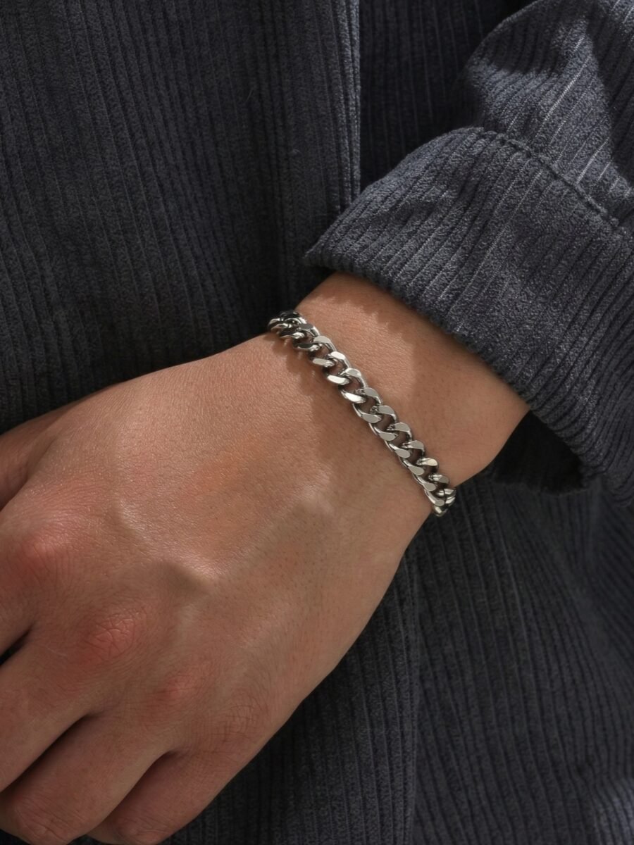 925 Silver Men’s Cuban Curb Chain Bracelet