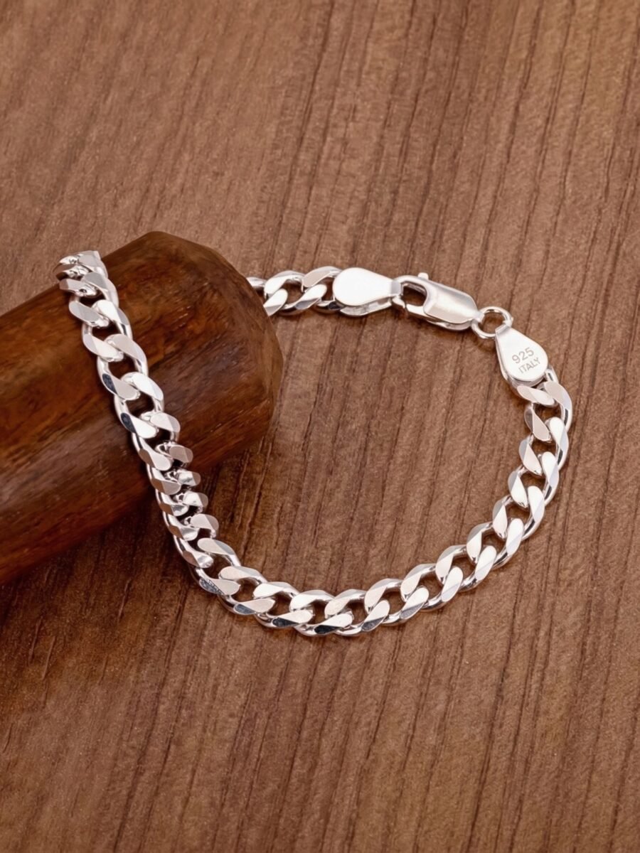 925 Silver Men’s Cuban Curb Chain Bracelet