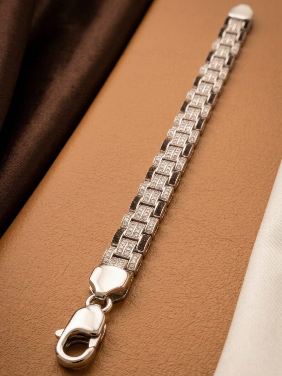 925 Silver Men’s Panther Link Bracelet