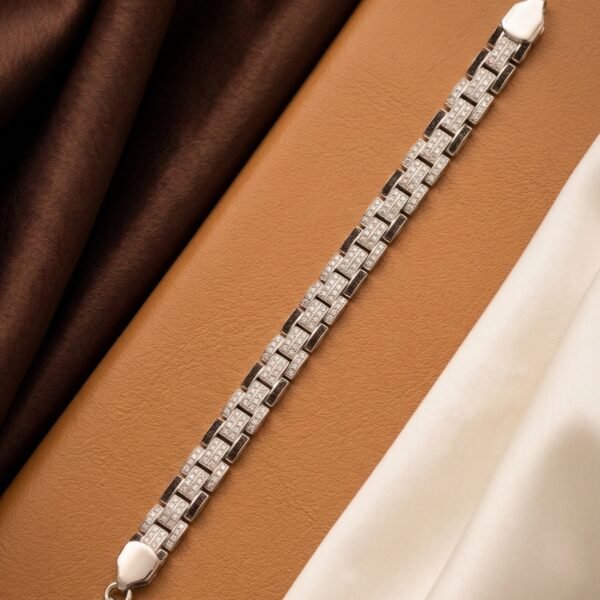 925 Silver Men's Panther Link Bracelet