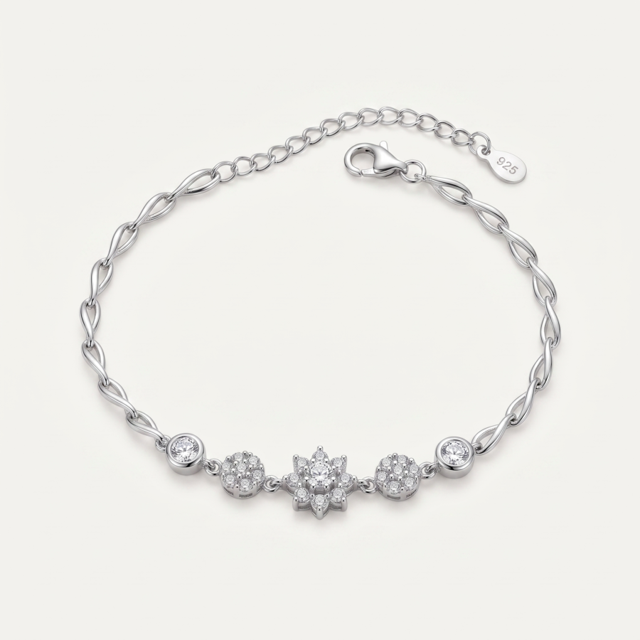 Braided Chain Silver Bracelet