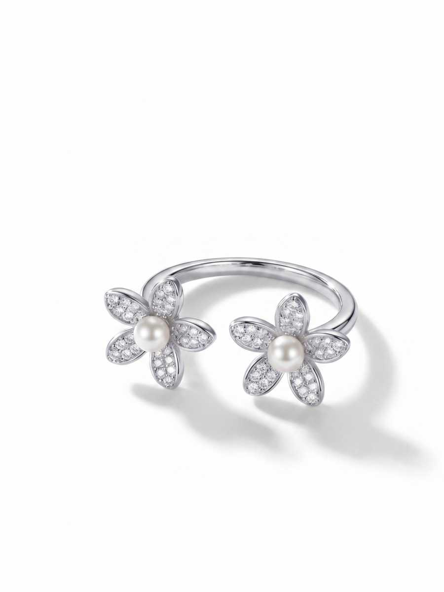 925 Silver CZ Teardrop Ring