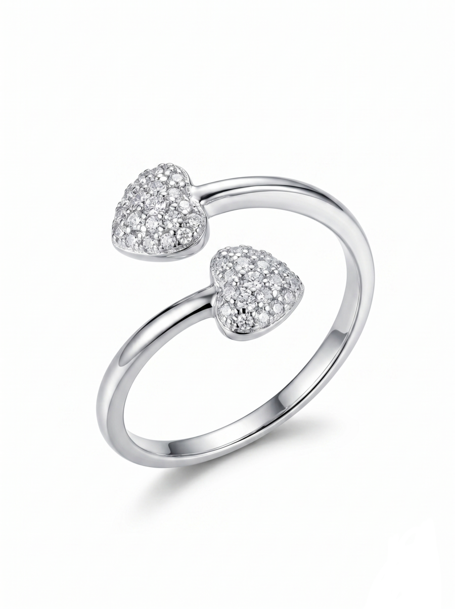 925 Silver Crystal Drop Ring