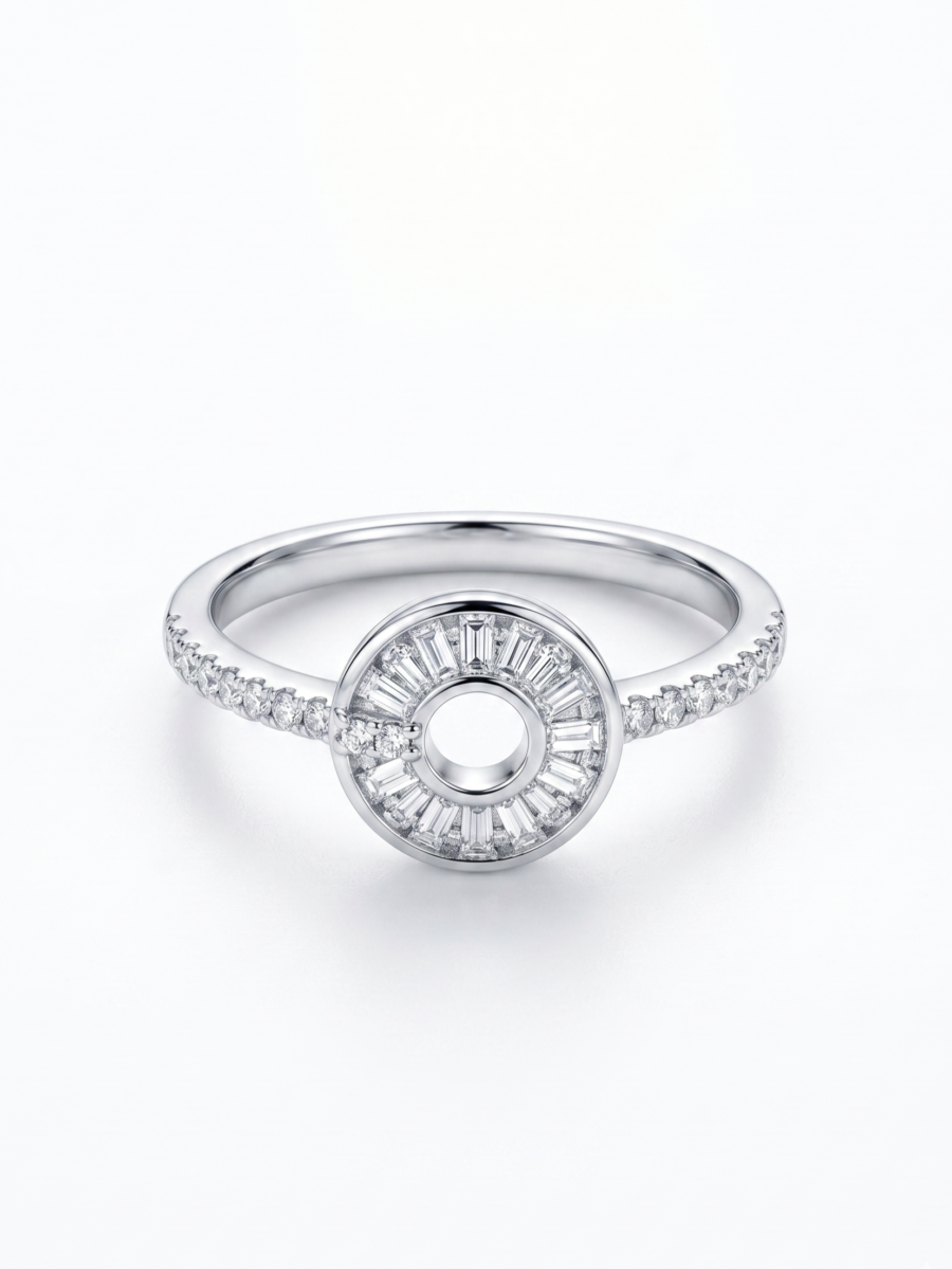 925 Silver CZ Leaf Ring