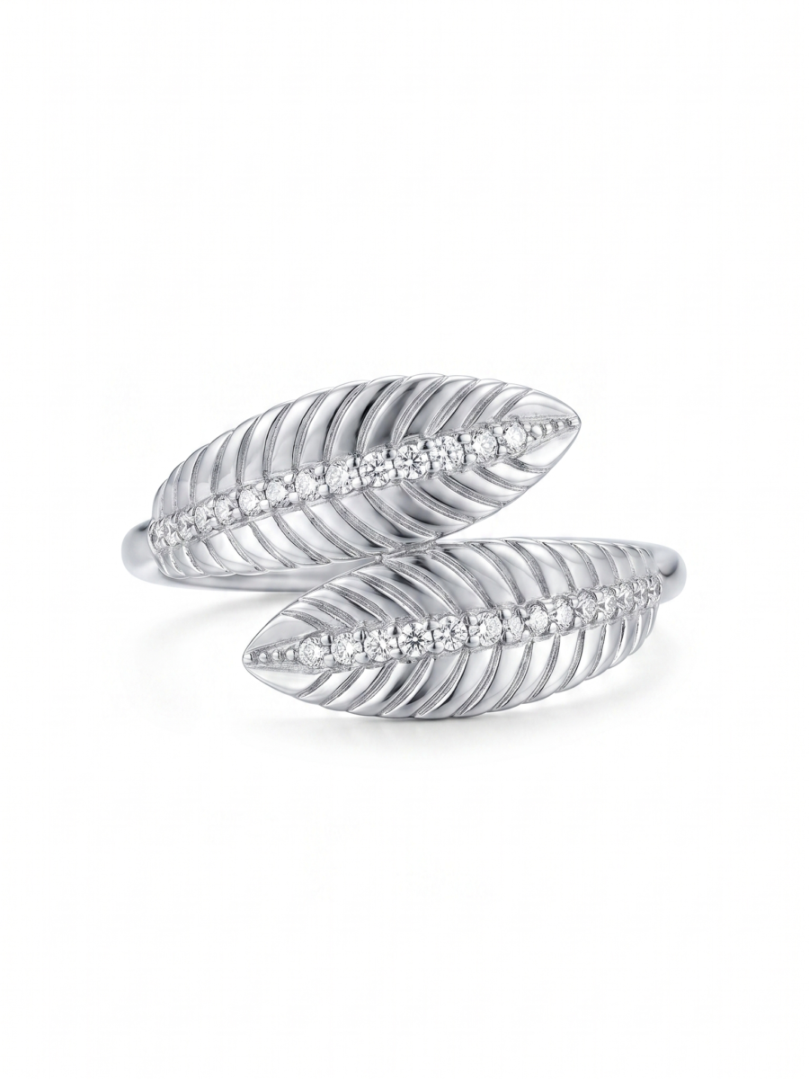 925 Silver CZ Elongated Ring