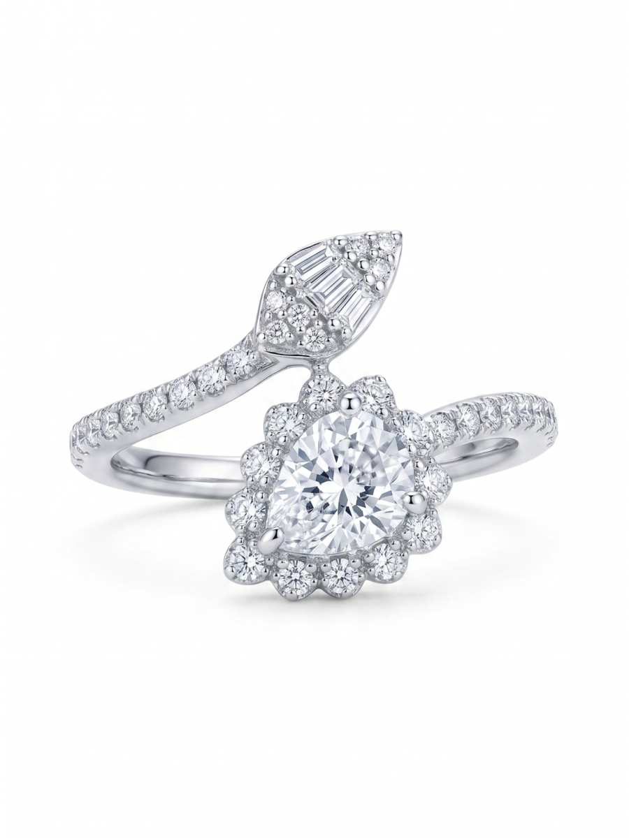 925 Silver CZ Cutout Ring
