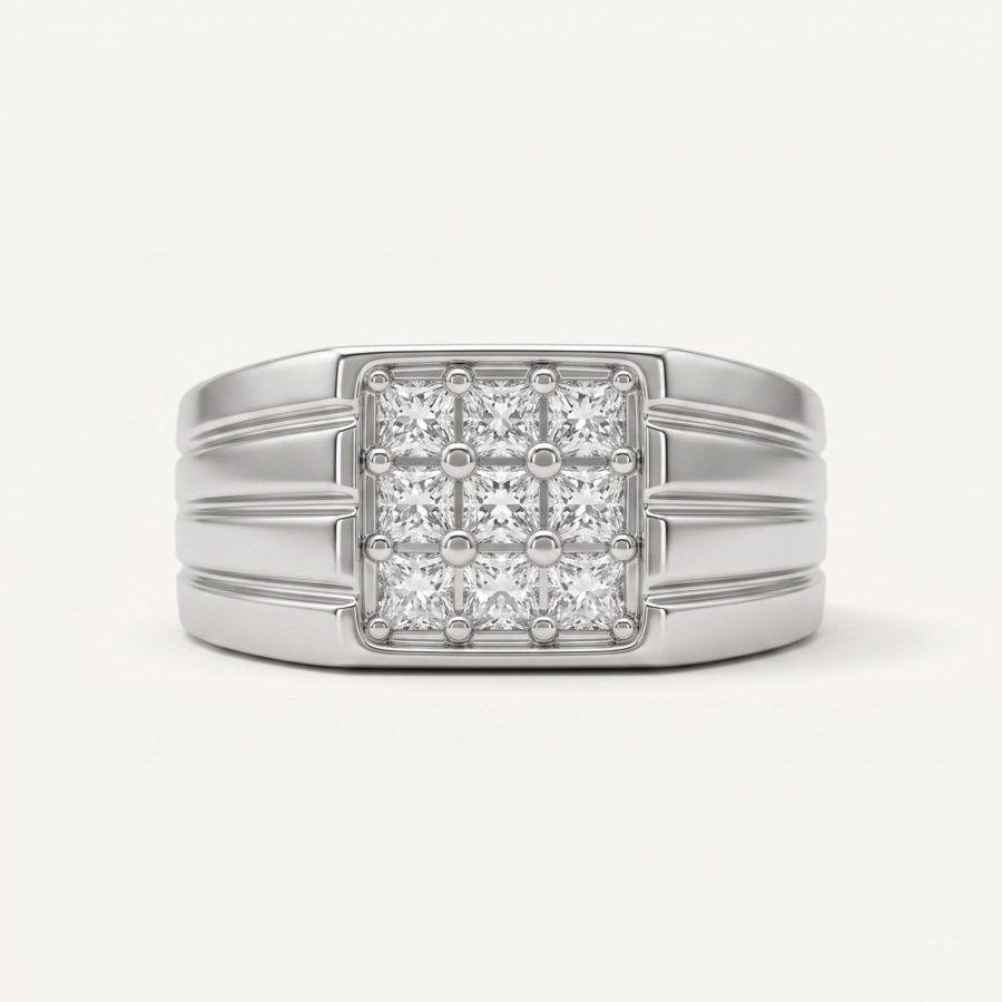 925 Silver Full Pavé Statement Ring