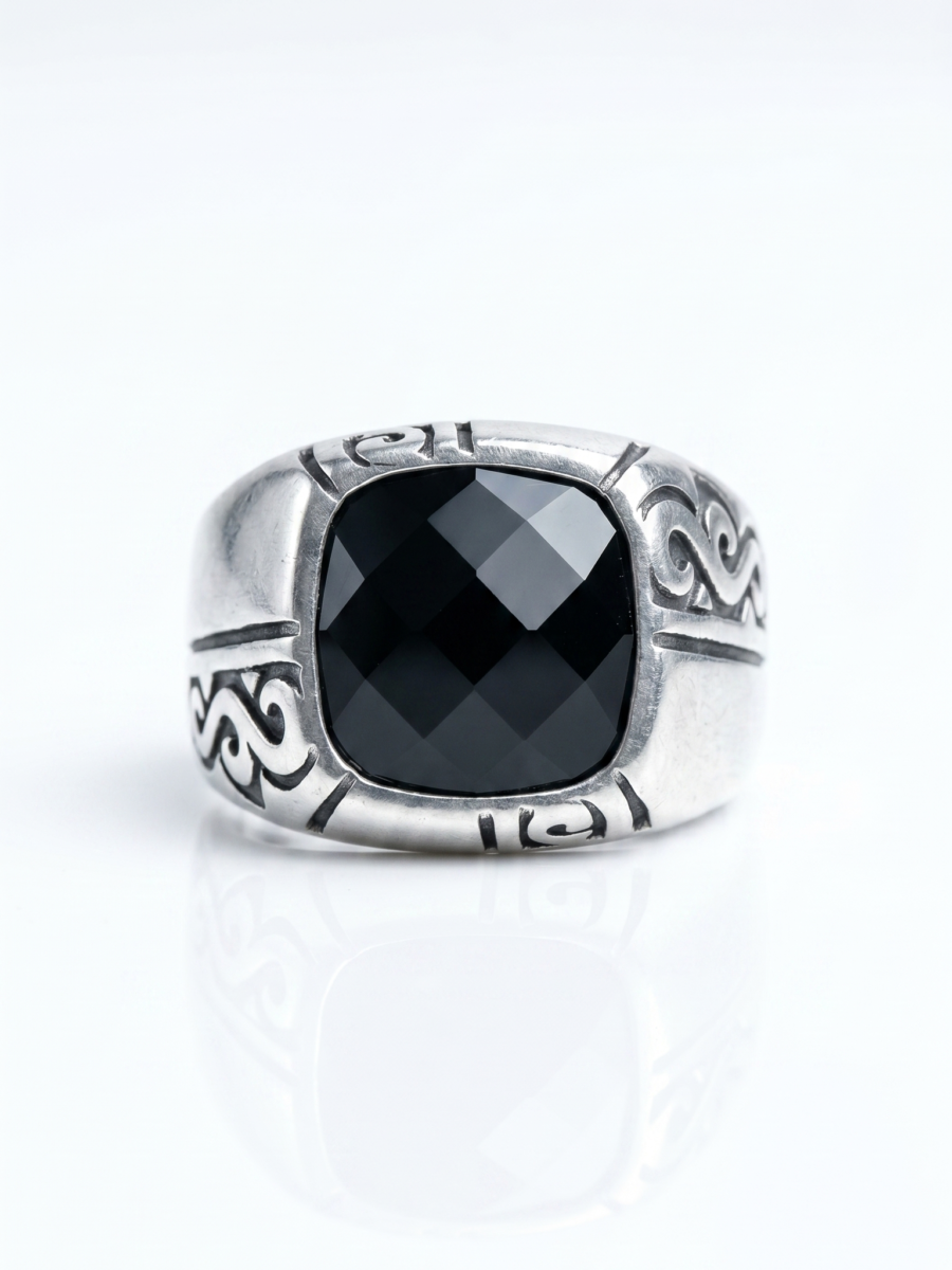925 Silver Hexagon CZ Ring