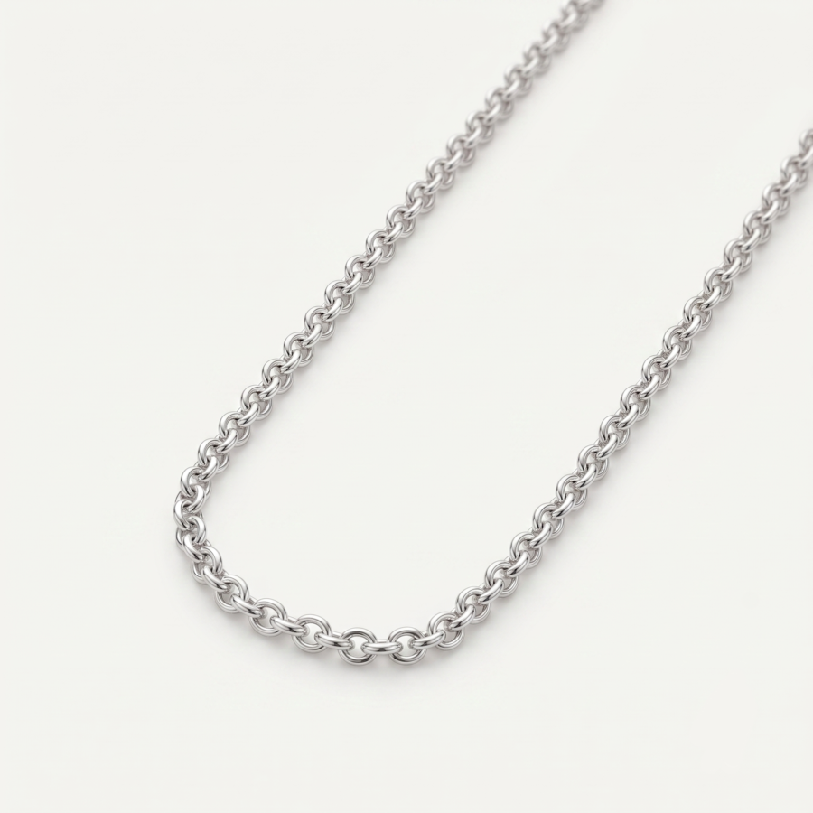 925 Silver Men's Round Rolo Chain