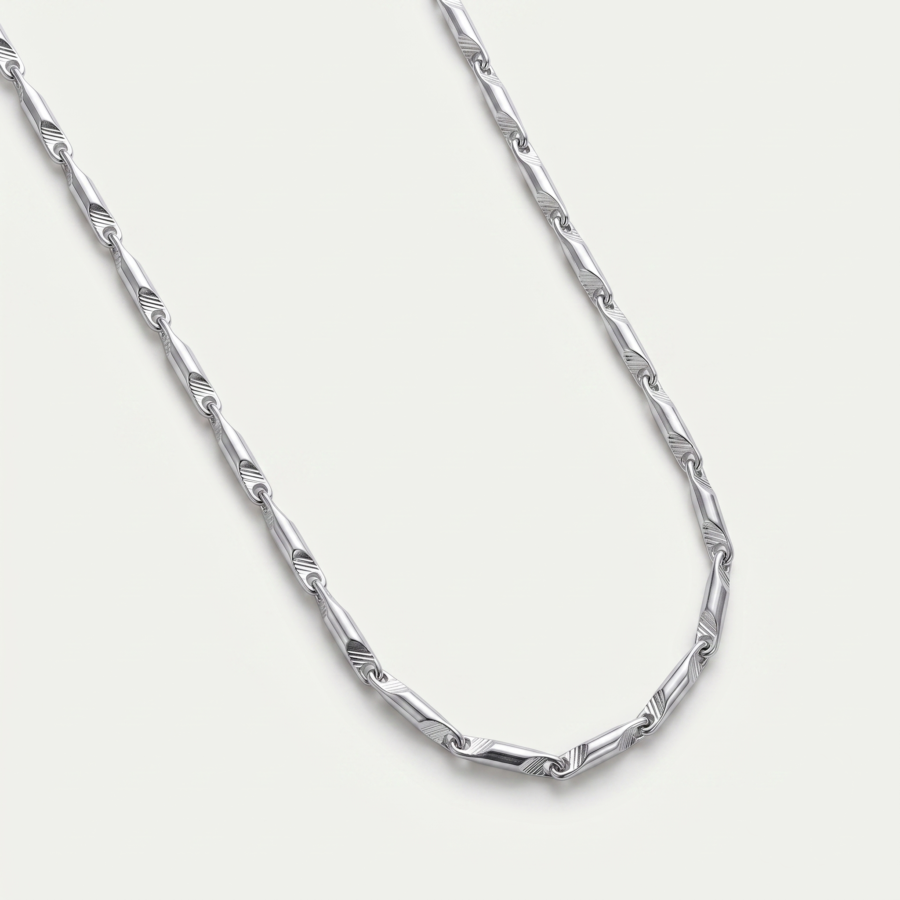 925 Silver Men's Bar Link Chain