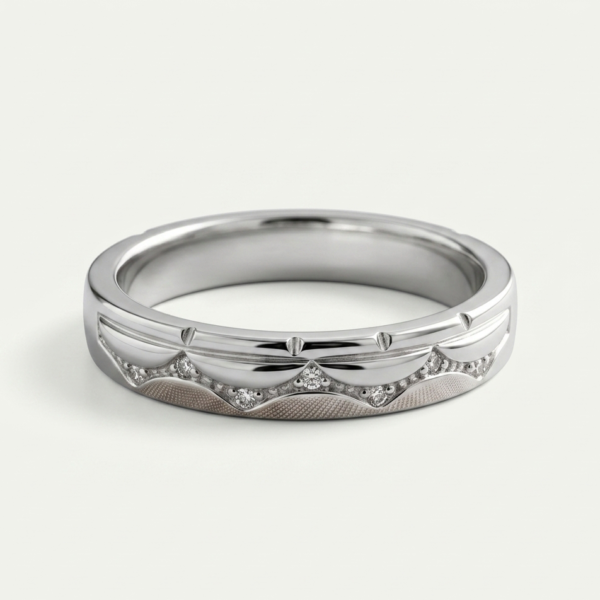 925 Silver Women's Slim Filigree Band Ring