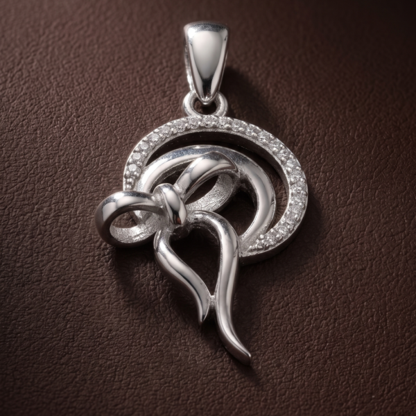 925 Silver CZ Paisley Pendant Set