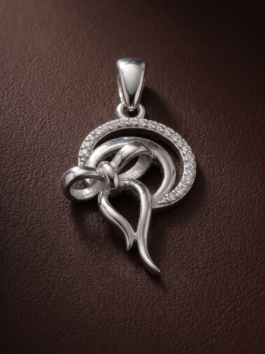 925 Silver CZ Paisley Pendant Set