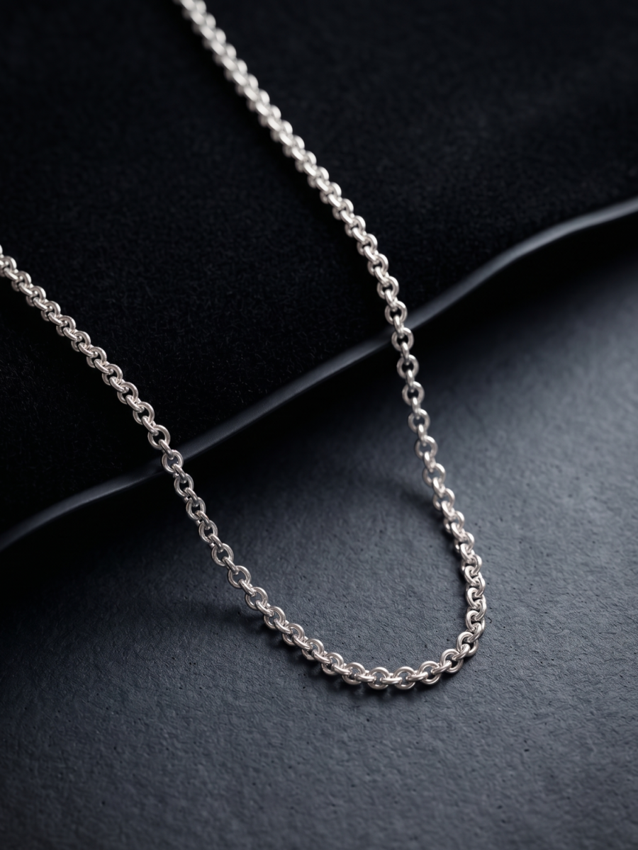 925 Silver Men's Round Rolo Chain