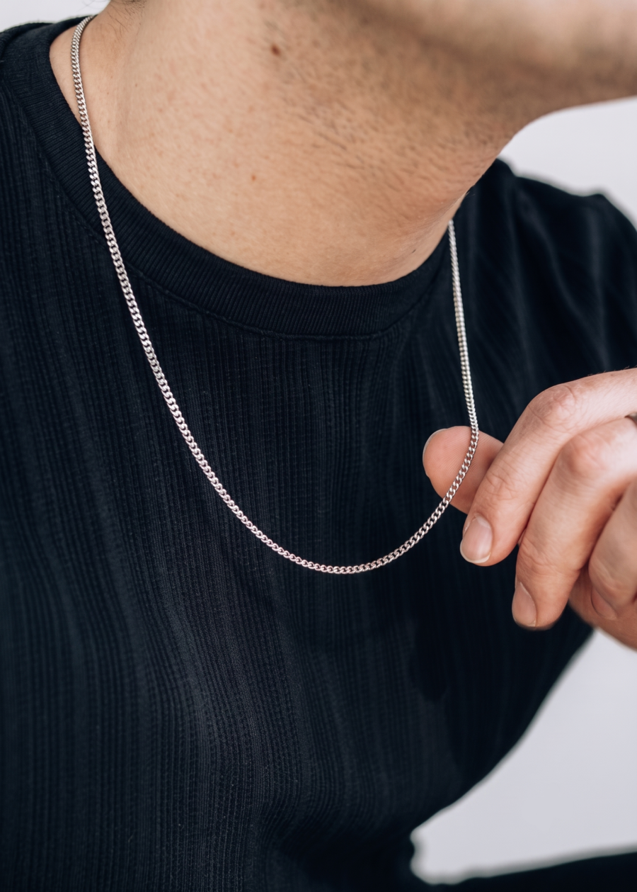 925 Silver Men's Slim Curb Chain