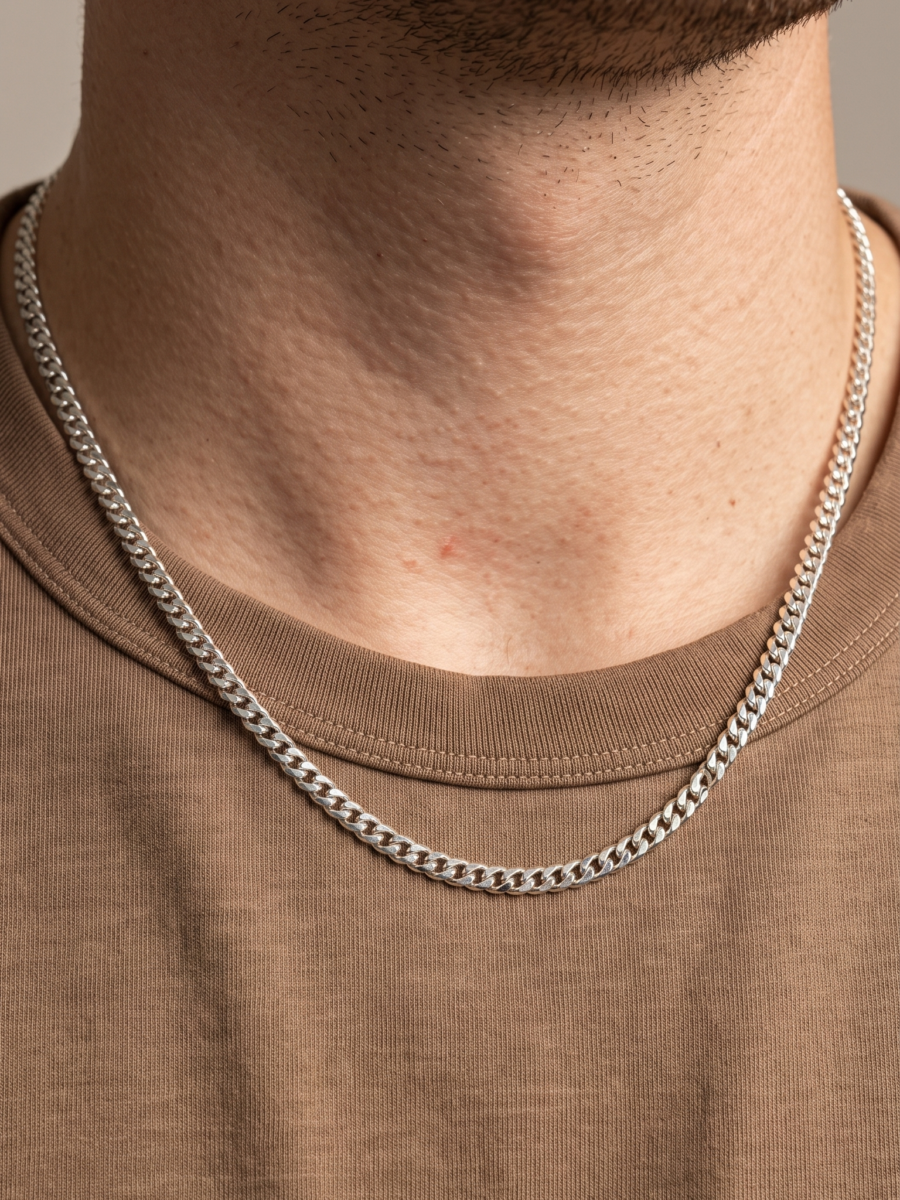 925 Silver Men's Classic Curb Chain