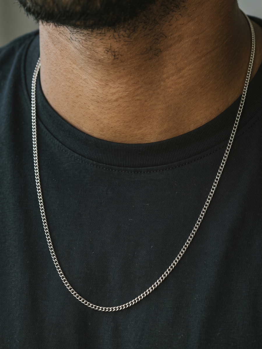 925 Silver Men's Slim Curb Chain