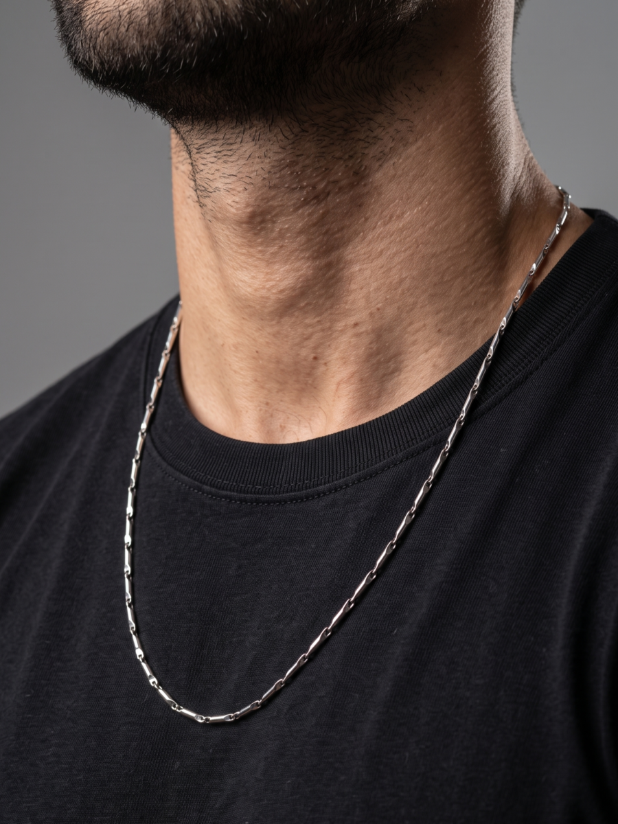 925 Silver Men's Bar Link Chain