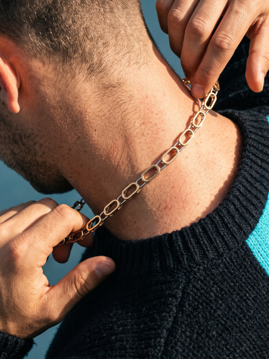 925 Silver Men's Paperclip Chain