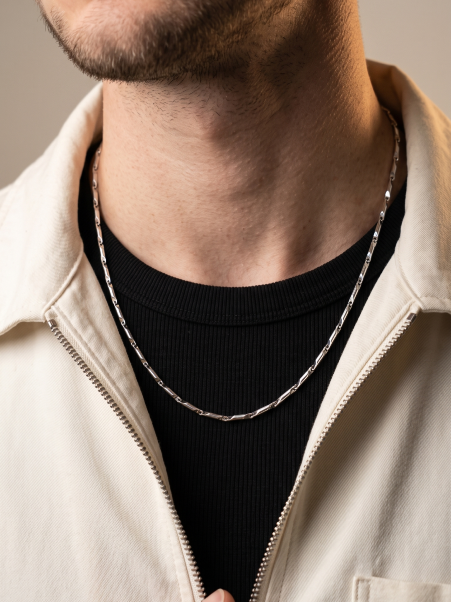 925 Silver Men's Bar Link Chain