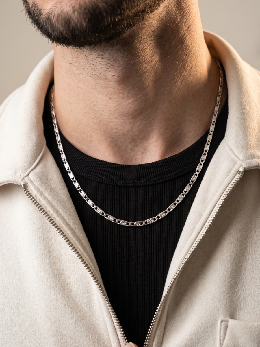 925 Silver Men's Anchor Link Chain
