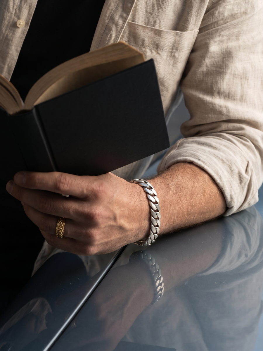 925 Silver Men's Heavy Curb Bracelet