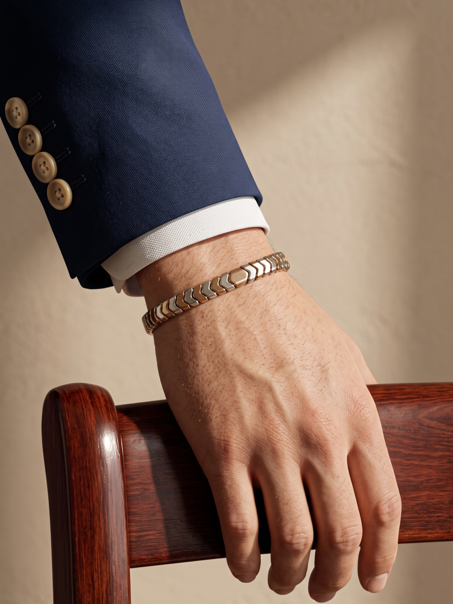 925 Silver Men's Pave Chain Bracelet